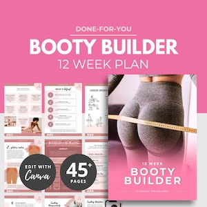 12 Week Booty Builder, Ultimate Guide to Building Glutes, Canva eBook Template, Fitness eBook Template, DFY Health Coaching Resources