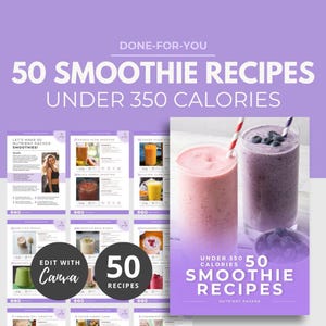 Low Calorie Smoothie Recipes, DFY Meal Guide, Canva eBook Template, Fitness eBook Template, DFY Health Coaching Resource, dfy PLR Meal Plan