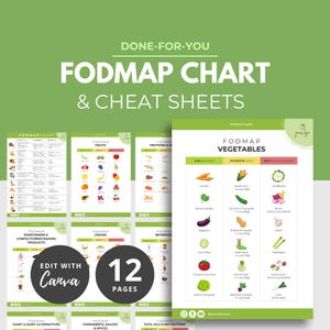 Fodmap Food Chart, Food Chart Nutrition Guide, IBS Meal Plan, Canva Template, Health Coach Resource, Fodmap Guide, Low FODMAP, Nutrition PLR