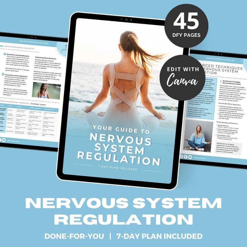 Nervous System Regulation Plan, Reset Plan, Canva Ebook Template ...
