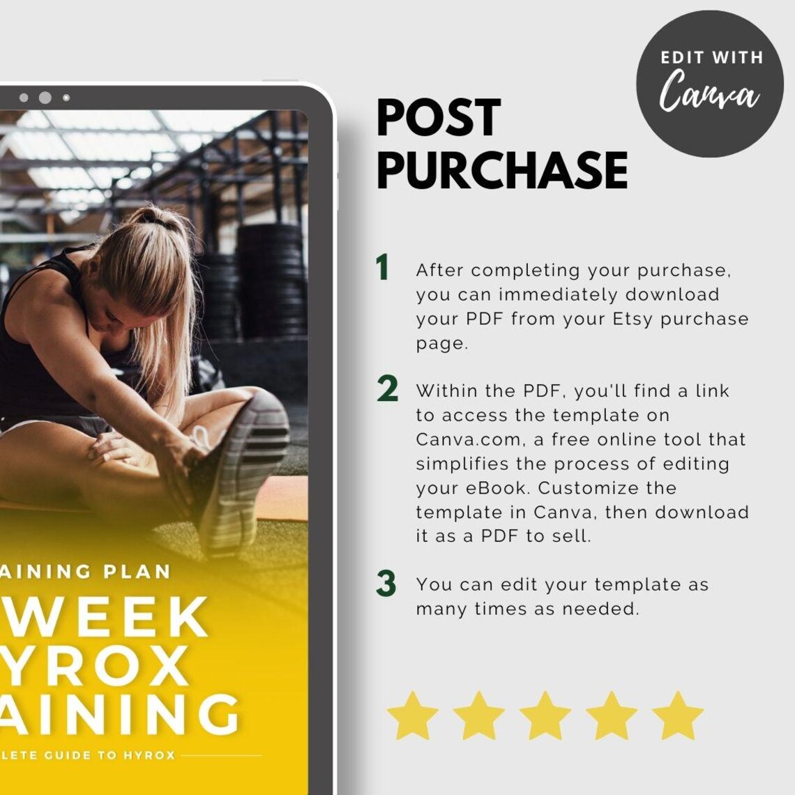 8week Hyrox Training Guide, Canva Nutrition Template, Done for You