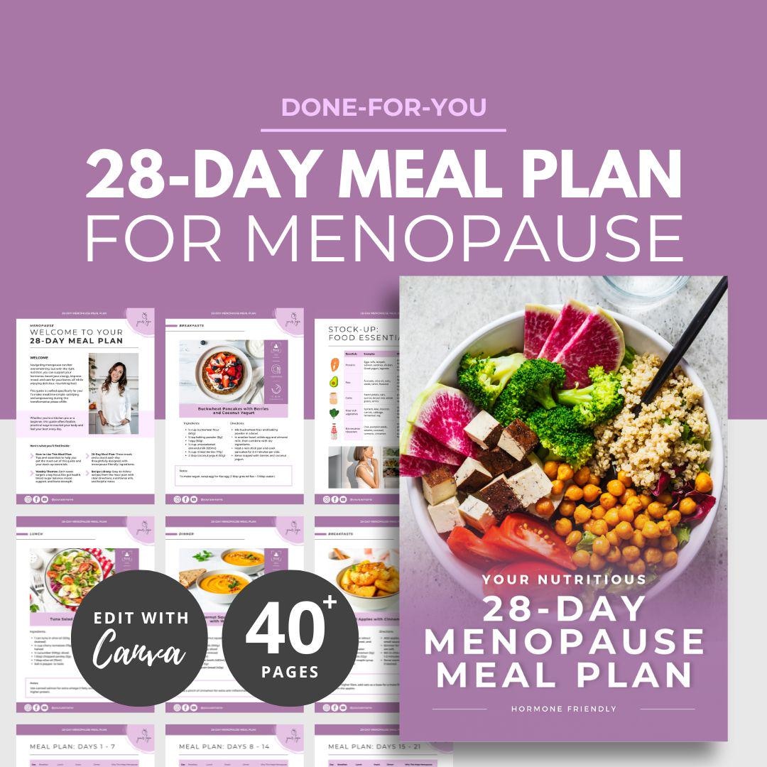 Menopause Meal Plan, Menopause Ebook, Womens Hormone Balance Guide ...