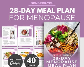 Menopause Meal Plan, Menopause Ebook, Womens Hormone Balance Guide, Canva ebook Template, Health Coach Content DFY, Wellness Nutrition PLR