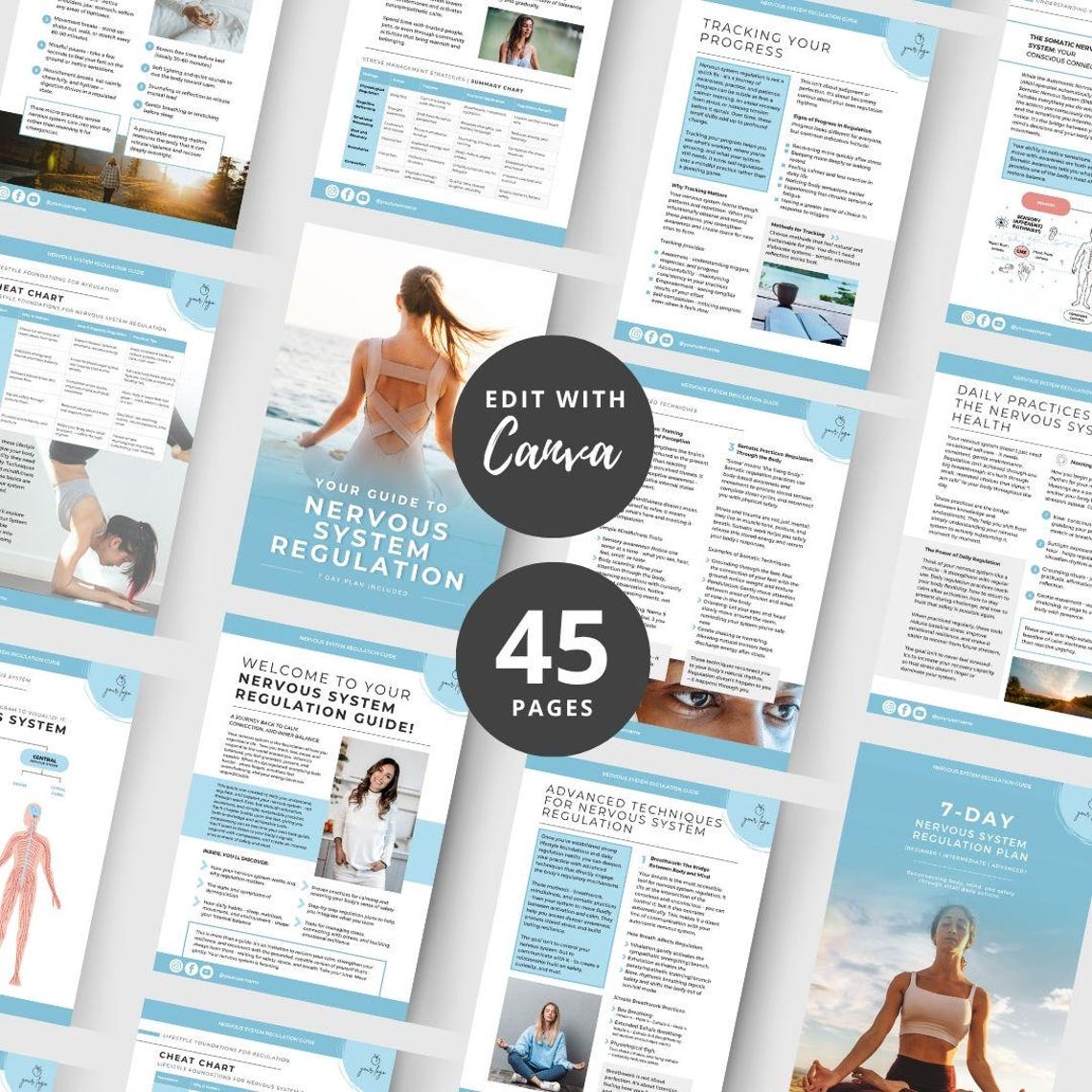 Nervous System Regulation Plan, Reset Plan, Canva Ebook Template ...
