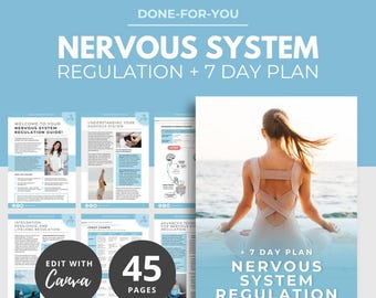 Nervous System Regulation Plan, Reset Plan, Canva eBook Template, Health Coach Resource, Health Coaching Templates, DFY Ebook, PLR, Wellness