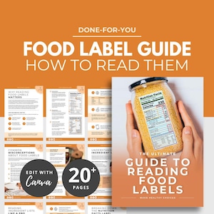 Anleitung zum Lesen von Lebensmitteletiketten, Ernährung eBook Vorlage, Gesundheitscoaching Ressourcen, Fitness PLR, Ernährung PLR, Canva Ebook Vorlage, DFY