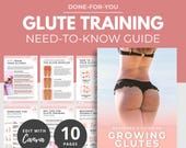 Beginners Guide to Growing Glutes, New to Training Glutes, Canva eBook Template, Fitness eBook Template, DFY Health Coaching Resource, Glute