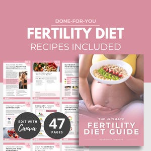 Fertility Diet Guide, Nutrition Pregnancy, Healthy Recipes, Canva Ebook Template, Nutrition template, Wellness Ebook, DFY Nutrition, PLR