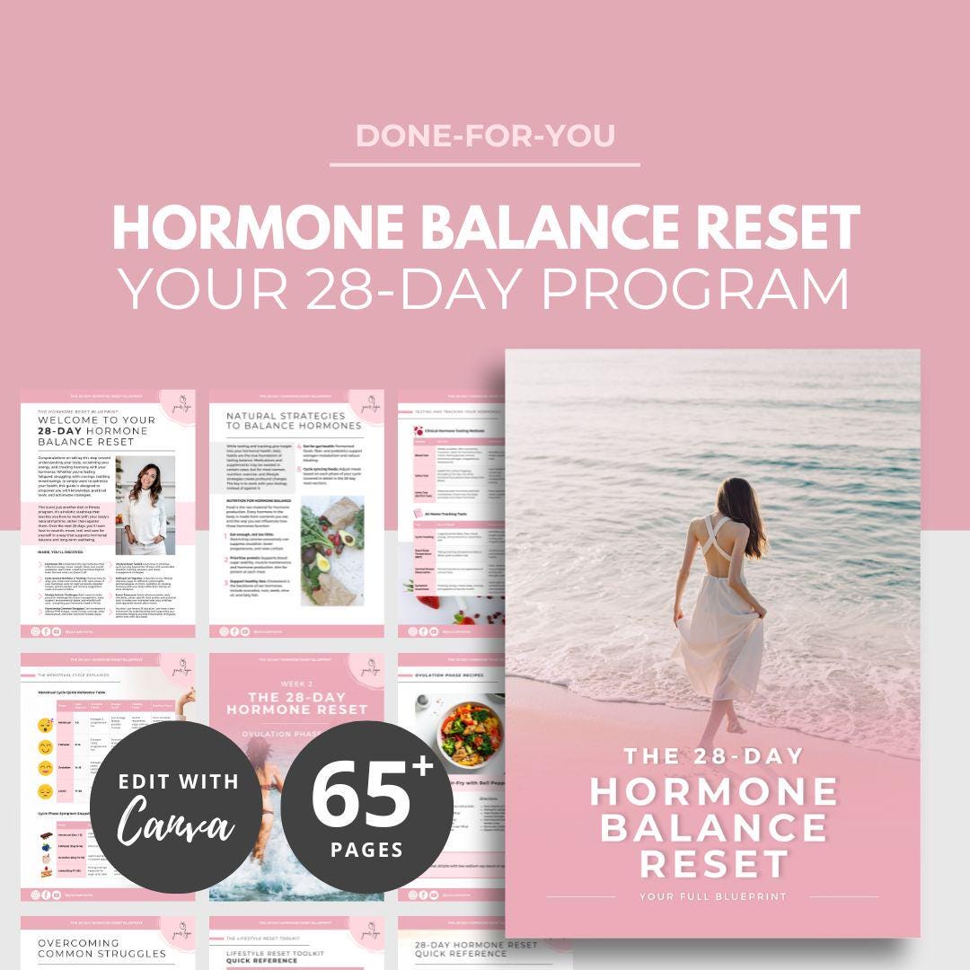 Hormone Balance Reset Guide, Canva Nutrition Template, DFY Canva Ebook ...