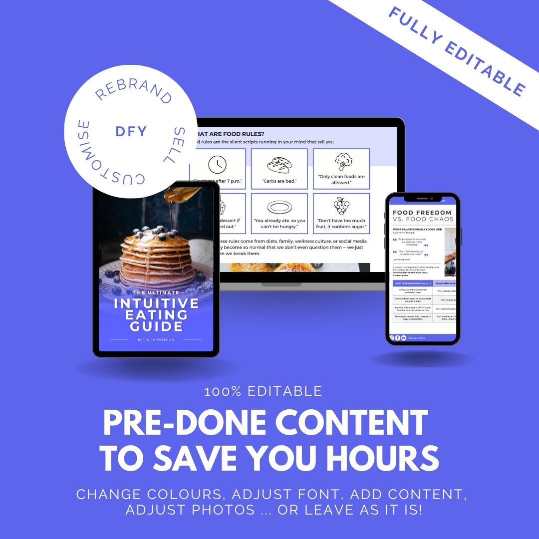 Intuitive Eating Guide, Mindful Eating Guide, Canva Ebook Template ...