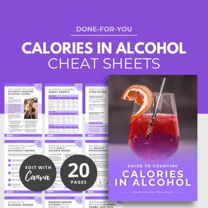 Guide to Counting Calories in Alcohol, Nutrition eBook template, health coaching resources, Nutrition PLR, Canva Ebook template, DFY ebook