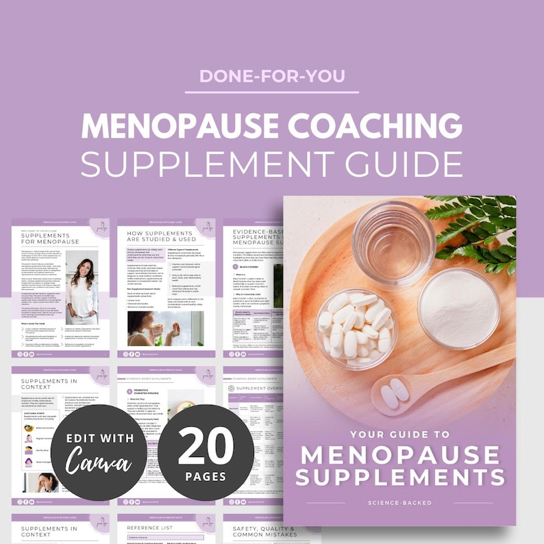 Perimenopause and Menopause Supplement Guide, Health Coach Lead Magnet ...