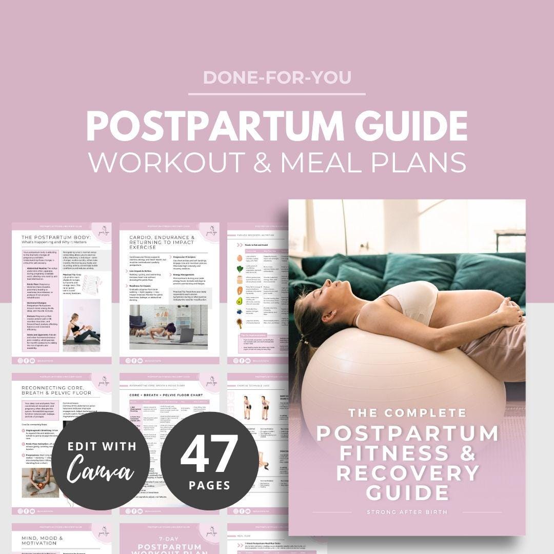 Postpartum Fitness and Recovery Guide, Meal Plan, Pregnancy Nutrition ...