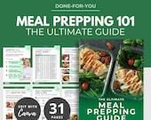 Meal Prepping Guide, DFY meal prep, nutrition ebook template, DFY Guide, Canva Template, Fitness dfy, Fitness PLR, fitness coach template,