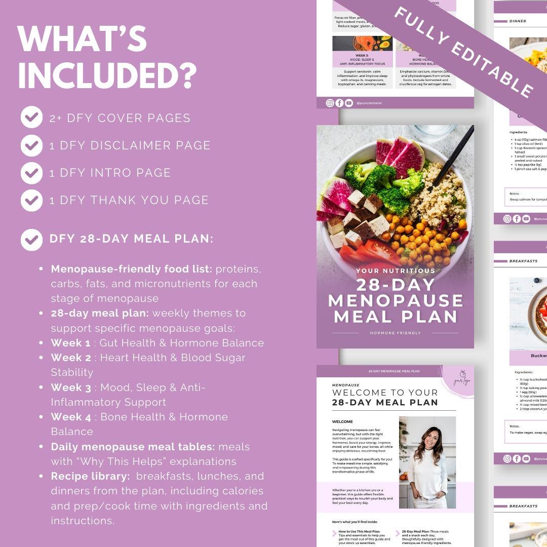 Menopause Meal Plan, Menopause Ebook, Womens Hormone Balance Guide ...