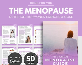 Menopause Guide, Perimenopause eBook, Canva ebook Template, Women's Hormones, Health Coach Content DFY, Womens Wellness PLR, Nutrition Ebook