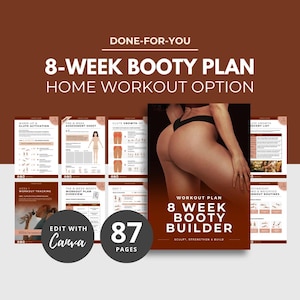 8 Week Booty Builder, glute workout plan, home workout plan, Canva eBook Template, Fitness eBook Template PLR, DFY Health Coaching Resource image 9