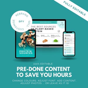 High Protein Foods Sheet, Canva Template, Nutrition Handout, Healthy Diet Eating, Weightloss, Protein Sources, Nutrition PLR, Food Chart image 3