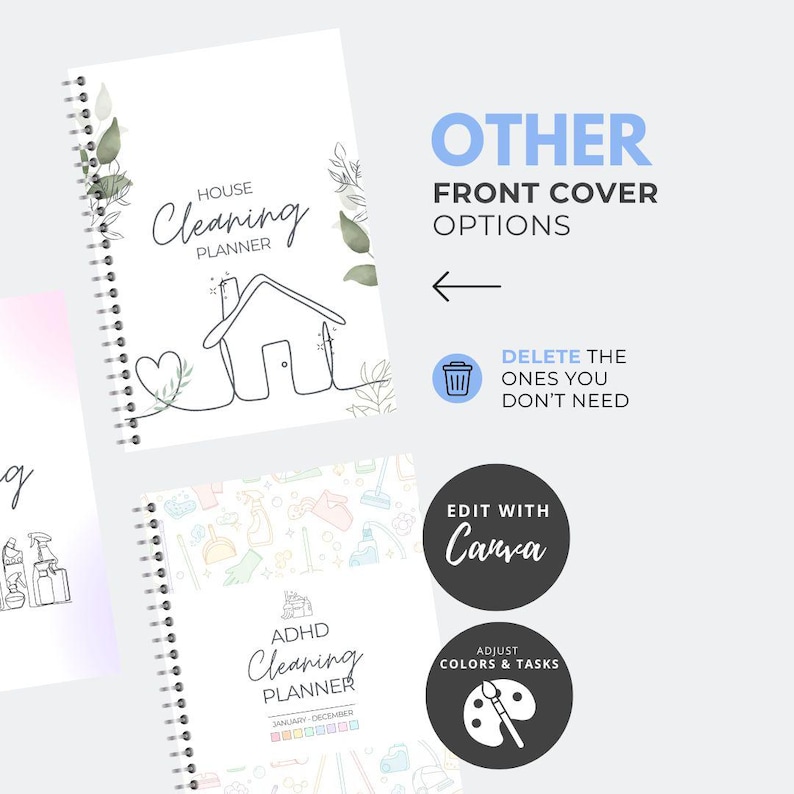ADHD Cleaning Planner, Editable Canva Cleaning Schedule, Printable Cleaning Planner, Organiser Planner, Weekly Cleaning, Daily Cleaning image 8