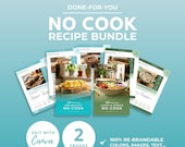 No-Cook Recipe Bundle, Healthy Recipes, Weight Management Cookbook, Canva eBook Template, DFY Health Coaching Resource, Quick Recipes