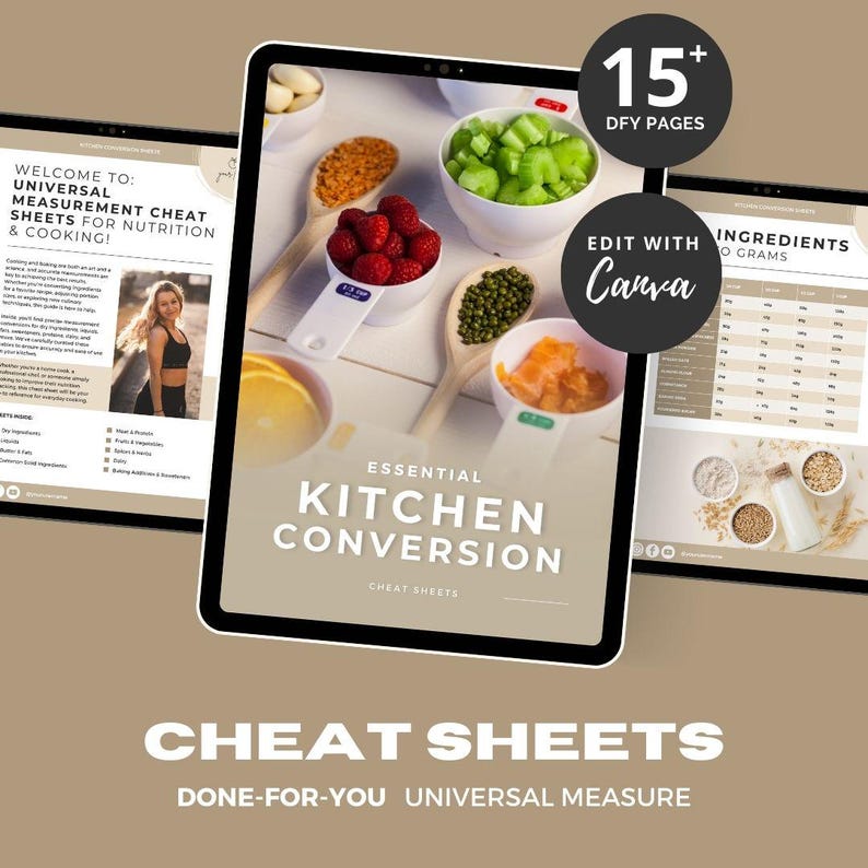 Universal Units of Measure Cheat Sheet, Cooking & Nutrition Conversion ...