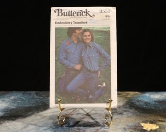 Butterick 3551 UNCUT - 30 Sticktransfers 1970's Vintage Schnittmuster