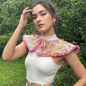 Removable Zero Waste Collar Pastel Whimsical Streetwear Upcycled Fashion
