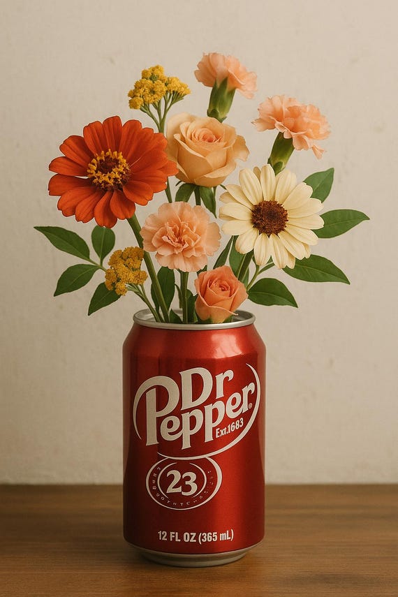 Retro Floral Soda Can Art – Digital Dr Pepper Download - Etsy