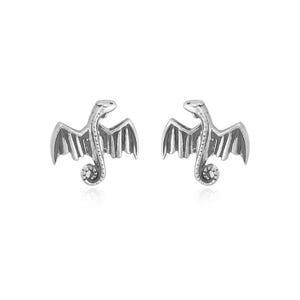 Dragon Stud Earrings – Silver Flying Dragon Earrings – Fantasy Inspired Jewelry – Dainty Mythical Creature Studs – Gift for Fantasy Lovers