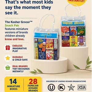 Kosher Grocer, pretend grocery, Jewish toy, age 0-7, play food, blocks, Jewish education, pre-school Bild 1
