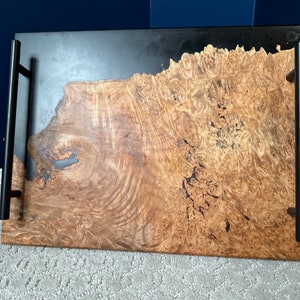 Maple Burl and Black Epoxy Serving Board