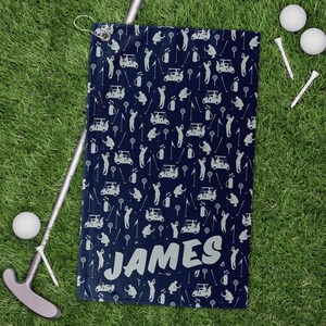 Personalized Golf Towel, Monogram Golf Towel for Women, Gift for Golfer, Stocking Stuffer Golf Gift for Dad, Custom Name Golf Towel