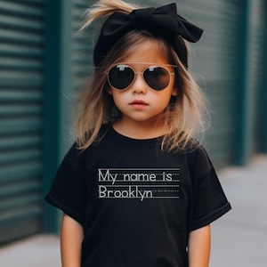 Personalized Name School Shirt, Kids Alphabet Name Shirt, Custom Name Shirt, Custom Name Shirt, Cute Toddler School Outfit Boys Girls Kids