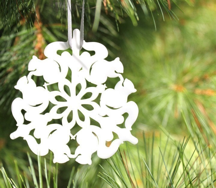 Ornement de Noël Boisé, Ornement d'arbre d'écureuil, Pour L'amoureux La Nature, Décor Noël Écureuil