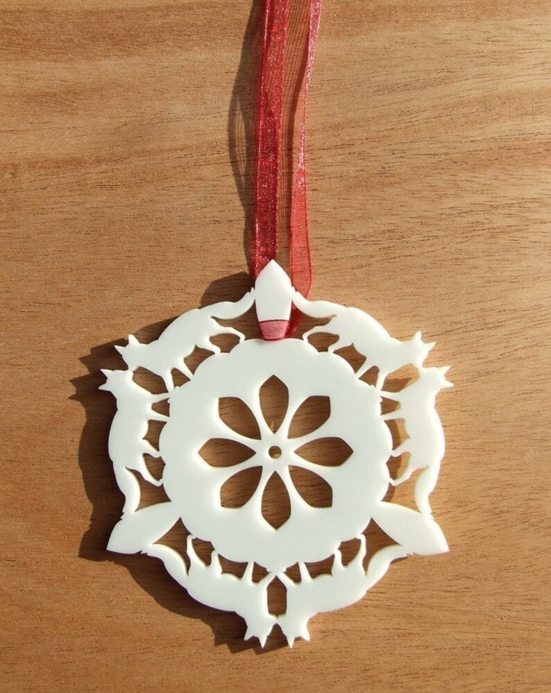 Fox snowflake ornament | Etsy
