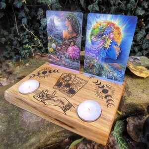 Hexe Minervas Orakel Karten Halter *Hexenaltar* Eiche