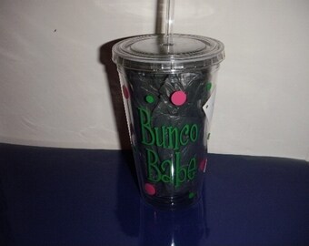 Bunco Babe Tumbler or Wine Glass Personalized