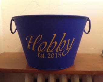 Personalized Large Metal Bucket personalized with Name