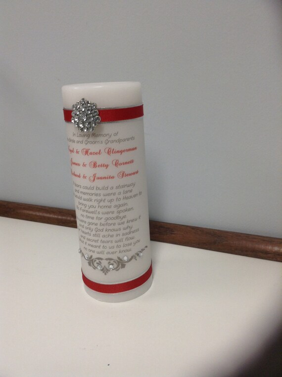 If Tears Could build A Stairway Memorial Candle with gem