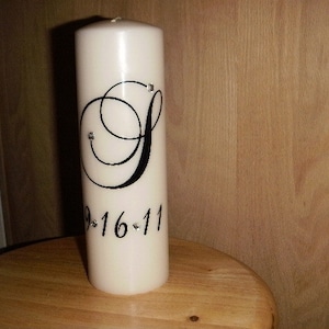 Monogram and Date Unity Candle Set