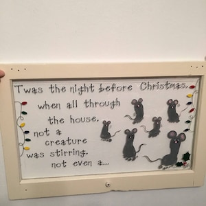 Twas the night before Christmas vinyl decal with lights and holly DIY