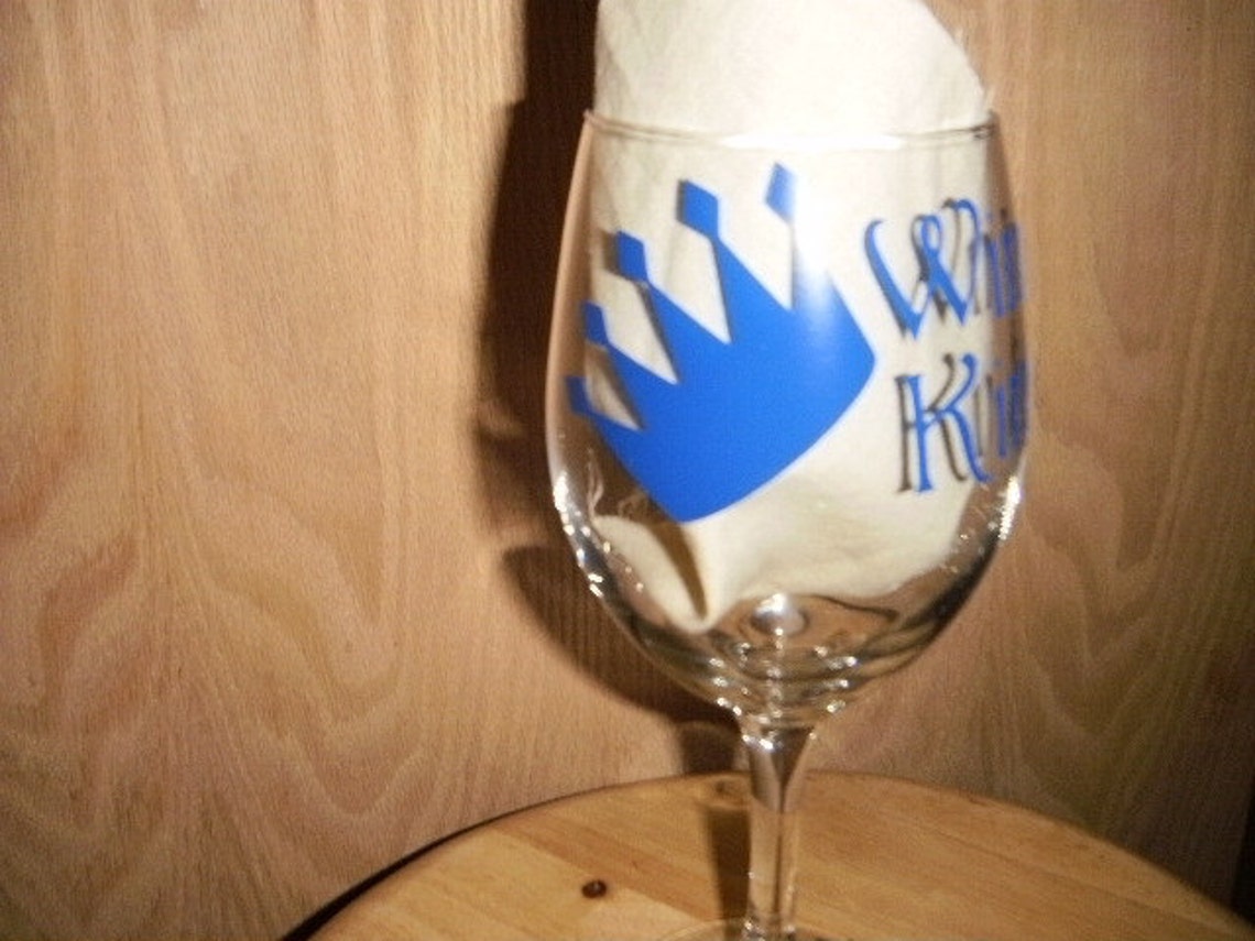 Wine King Wine Glass With Crown Etsy