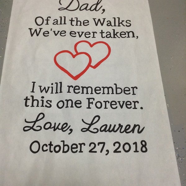 Dad of all the Walks Wedding Aisle Runner