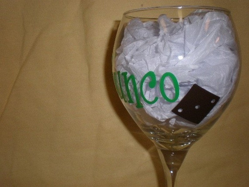 Bunco Wine Glass with Dice and Personalized image 2