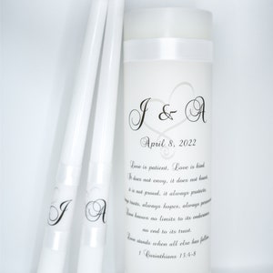 Love is Patient with heart Unity Candle Set