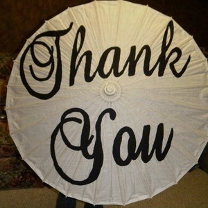 Large Thank you handpainted parasol image 2