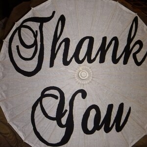 Large Thank you handpainted parasol image 4