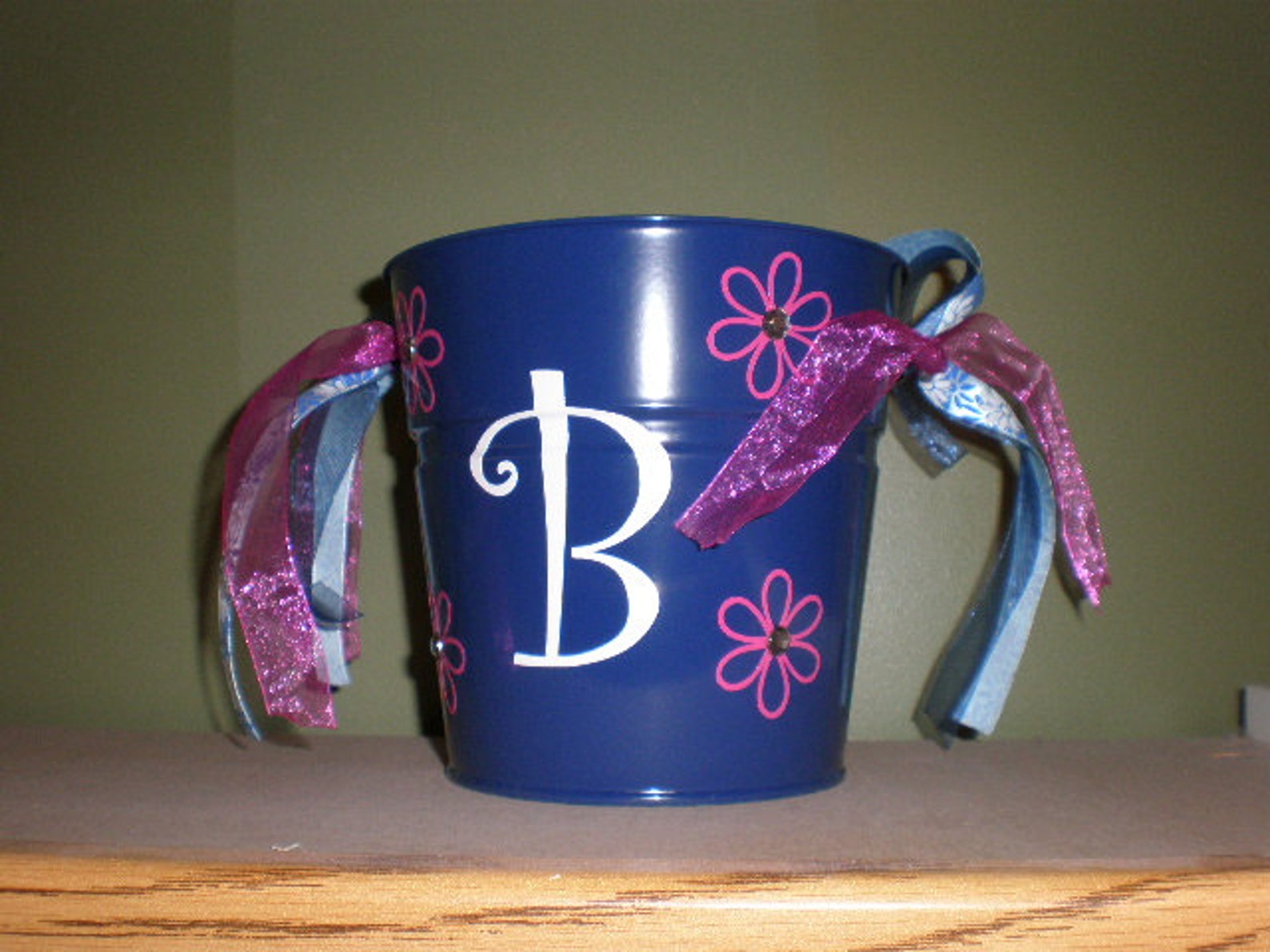 Flower Girl Bucket Personalized With Flowers and Ribbon - Etsy