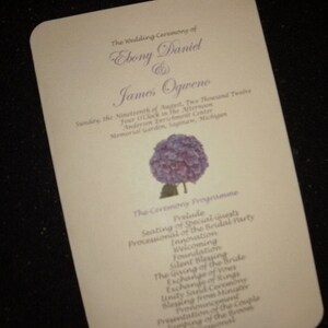 Hydrangeas Wedding Fan Programs
