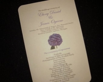 Hydrangeas Wedding Fan Programs